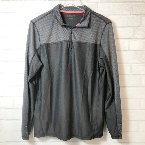 Calvin Klein Women's Quarter Zip Black & Gray Color Block Pullover Top Size S - Picture 1 of 4